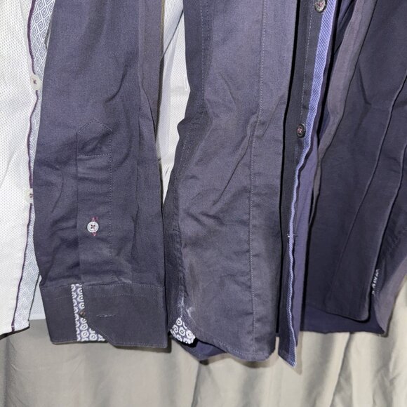 Lot Of 2 Ted Baker Long Sleeve Dress Shirt Button Up Men Size 2-3 UNDERARM STAIN - Picture 9 of 16